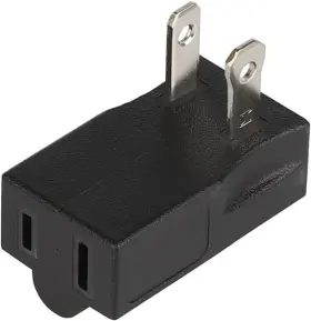 Acbroad 6972325662109 Polarized 2-prong L Type Adapter Vertical Right Angle Ac Nema 1-15p