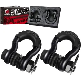Ambull 713929541874 Shackles 3/4 Inch D Ring Shackle 2 Pack 45 000lb Break Strength With 7/8