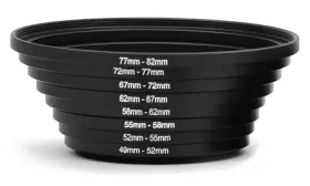 Cam Design 700814681401 8pcs Metal 82mm77mm72mm67mm 62mm58mm55mm52mm49mm Step Up Rings Lens Adapter Filt
