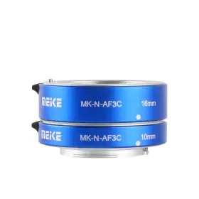 Meike Mk-n-af3c-bule Meke Mk-n-af3c-blue All Metal Auto Focus Macro Extension Tube Adapter F