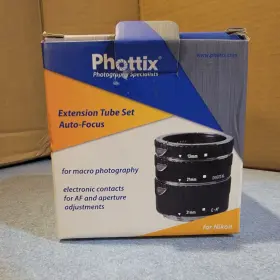 Nikon Ph61255 Phottix Af Extension Tube Auto Focus Set 13mm/21mm/31mm Digital Film Mint
