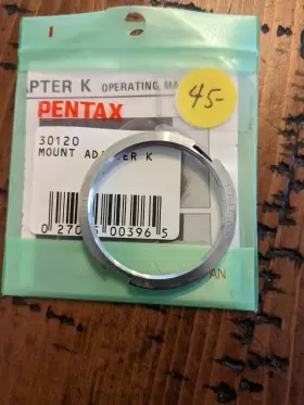 Pentax 30120 Asahi Genuine M42 To K Mount Adapter Ee Pentax 30120 Asahi Genuine M42 To K Mount Adapter Ee