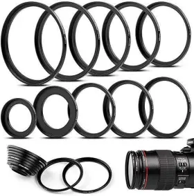 Sedremm 616430490542 10 Pieces Metal Step-up Adapter Rings Kit Lens Filter Stepping