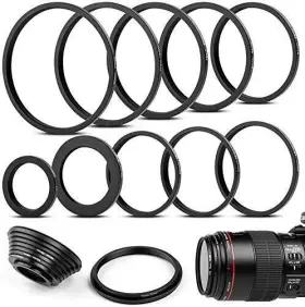 Sedremm 616430490559 10 Pieces Metal Step-down Adapter Rings Kit Lens Filter Stepping Ring