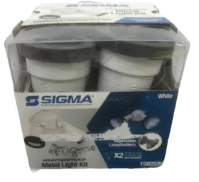 Sigma 031857668952 Weatherproof Outdoor Metal Light Kit White Model 158253 75-150 Watt