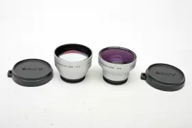 Sony Vcl-0625 Vcl-2025 S 2x Teleconverter 0.6x Wide Angle 25mm Lens Set Minty